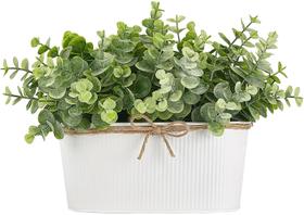 Plantas artificiais de eucalipto sintéticas Dahey com vasos rústicos x3