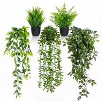 Plantas Artificiais GOEJGSDJ Kit com 5 Unidades Resistentes a UV para Decoração Plantas Artificiais GOEJGSDJ Kit com 5 Unidades Resistentes a UV para Decoração
