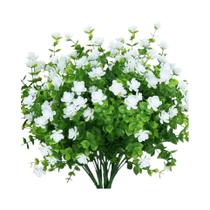 Plantas Artificiais Resistentes a UV, 4 Pacotes De Arbustos Falsos, Flores Plásticas Para Decoração