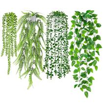 Plantas artificiais suspensas Der Rose, 4 unidades de eucalipto Ivy Vine