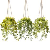 Plantas artificiais suspensas PENGYEE, 3 pacotes com vasos e 13 videiras Plantas artificiais suspensas PENGYEE, 3 pacotes com vasos e 13 videiras