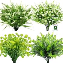 Plantas Artificiais TURNMEON 12 Pacotes Resistentes a UV Plantas Artificiais TURNMEON 12 Pacotes Resistentes a UV