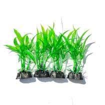 Plantas Artificiais Verde Aquário Decoração 4 un 8cm