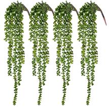 Plantas Colgantes Artificiales CEWOR Cadena de Perlas x4 - 60 cm