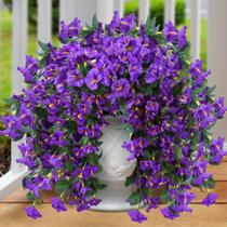 Plantas de flores artificiais suspensas Sggvecsy 4PCS para exterior