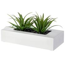 Plantas falsas de grama artificial MyGift in White Wood Planter