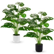 Plantas falsas Der Rose 28 Large Artificial Monstera x2