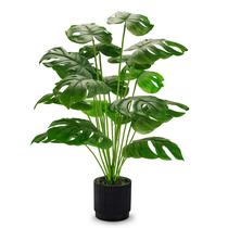 Plantas falsas Der Rose Monstera Artificial de 28 cm de altura com vaso