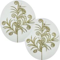 Plantas Folhas Decoração Natal Gliter Dourado 70cm Kit 12pçs Plantas Folhas Decoração Natal Gliter Dourado 70cm Kit 12pçs
