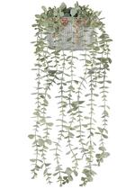 Plantas suspensas artificiais Mkono Eucalyptus em vaso galvanizado