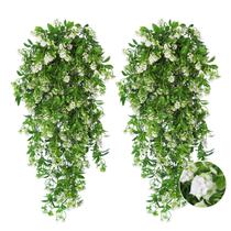 Plantas suspensas artificiais RECUTMS brancas para exteriores x2 Plantas suspensas artificiais RECUTMS brancas para exteriores x2