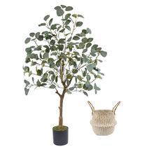 Plantas térmicas artificiais de eucalipto 120 cm com cesta Plantas térmicas artificiais de eucalipto 120 cm com cesta