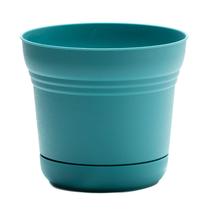 Planter Bloem Saturn 7" Bermuda Teal com pires