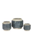 Planter KALALOU CDL2113 Conjunto de três vasos azuis