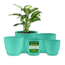 Planter Pots Lifemaster, leve e durável, conjunto de 20 Aqua