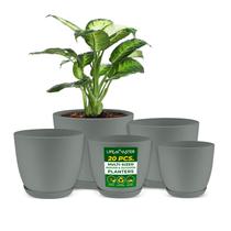 Planter Pots Lifemaster, leve e durável, conjunto de 20 cinzas