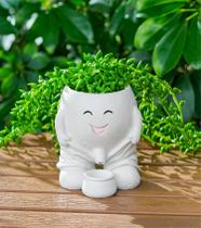 Planter RZOIKZOI Quirky Cute Smiley Face Naughty Boy White