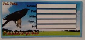Plaqueta de Identificação - Pássaros Preto