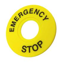 Plaqueta de Identificação Placa para Botões de Emergência Stop 22mm