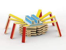 Plaquetas De Montar 80 Peças Brinquedo Madeira - Junges