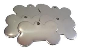 plaquinha de identificação cachorro formato osso em inox 2,7x4cm kit 50 peças