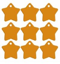Plaquinha de Identificação para pets e animais de estimação com gravação à laser - Formato Estrela
