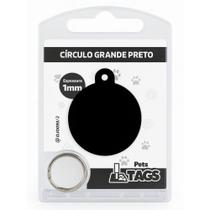 Plaquinha de Identificação Personalizada - Círculo Preto G