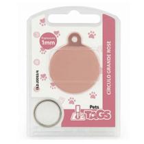 Plaquinha de Identificação Personalizada - Círculo Rose G Plaquinha de Identificação Personalizada - Círculo Rose G
