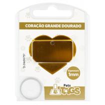 Plaquinha de Identificação Personalizada - Coração Dourado G