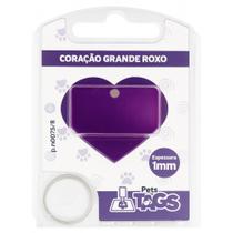 Plaquinha de Identificação Personalizada - Coração Roxo G
