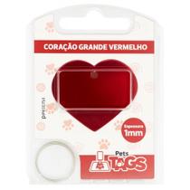 Plaquinha de Identificação Personalizada - Coração Vermelho G