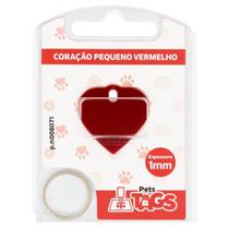 Plaquinha de Identificação Personalizada - Coração Vermelho P Plaquinha de Identificação Personalizada - Coração Vermelho P