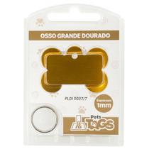 Plaquinha de Identificação Personalizada - Osso Dourado G