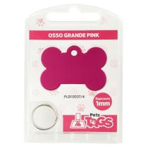 Plaquinha de Identificação Personalizada - Osso Pink G