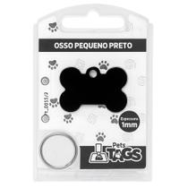Plaquinha de Identificação Personalizada - Osso Preto P Plaquinha de Identificação Personalizada - Osso Preto P