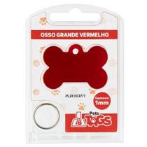 Plaquinha de Identificação Personalizada - Osso Vermelho G Plaquinha de Identificação Personalizada - Osso Vermelho G