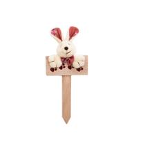 Plaquinha de Páscoa MDF Coelho Floral Mini - Pegadas - Rosa Escuro - 1 unidade - Cromus -