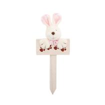 Plaquinha de Páscoa MDF Coelho Florido Mini - Pegadas - Rosa - 1 unidade - Cromus -