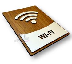 Plaquinha de wifi sinalização de internet wi-fi mdf 6mm Plaquinha de wifi sinalização de internet wi-fi mdf 6mm