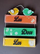 Plaquinha decorativa passarinho