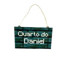 Plaquinha MDF Decorativa MCraft Meu Quarto com nome - Escolha sua cor