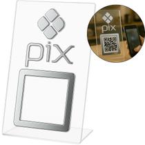 Plaquinha Mesa Qr Code Pix Pagamento Balcão Placa Display Bar Quiosque Mercado Mercearia