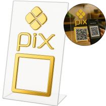 Plaquinha Mesa Qr Code Pix Pagamento Balcão Placa Display Bar Quiosque Mercado Mercearia