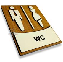 Plaquinha para banheiros wc sinalização mdf sanitários 3mm