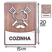 Plaquinha para cozinha sinalização mdf decorativa 3mm relevo