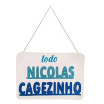 Plaquinha Todo Nicolas Cagezinho Divertida de Carnaval EVA