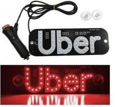 Plaquinha Uber Letreiro Luminoso Led USB Com Botão Liga/desliga