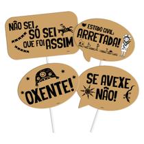Plaquinhas Divertidas Festa Junina Sertão - 4 Unidades