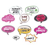 Plaquinhas Divertidas para Festas - 10 Unidades