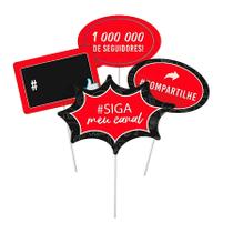 Plaquinhas Divertidas Sortidas - Festa Influencer - 8 unidades - Cromus - Rizzo